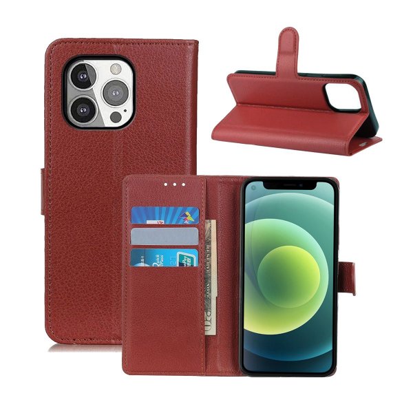 iPhone 13 Pro Etui med Stativ Brun