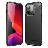 iPhone 13 Pro Cover Børstet Kulfibertekstur Sort