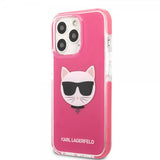 Karl Lagerfeld iPhone 13 Pro Cover Choupette Fuchsia