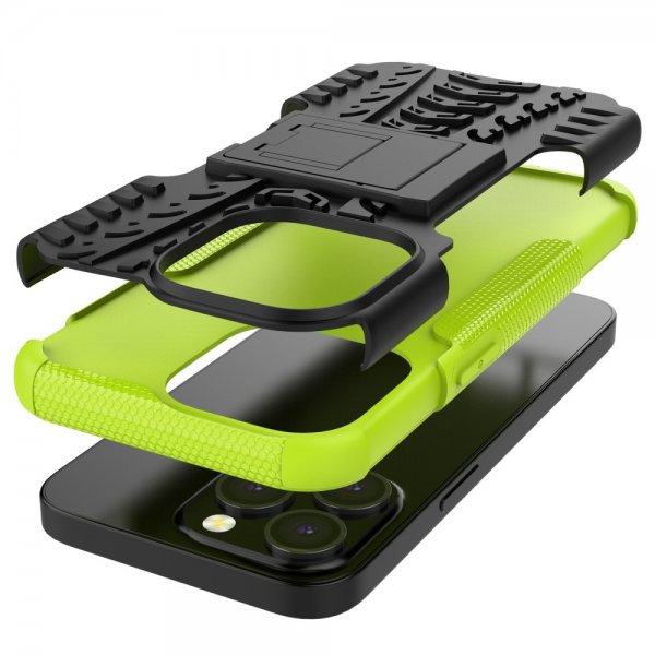 iPhone 13 Pro Cover Dækmønster Stativfunktion Grøn