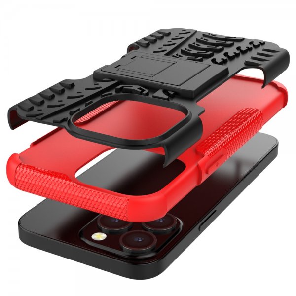 iPhone 13 Pro Cover Dækmønster Standfunktion Rød