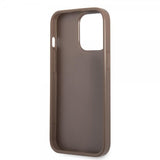 Guess iPhone 13 Pro Cover Double Cardslot Metal Triangle Brun
