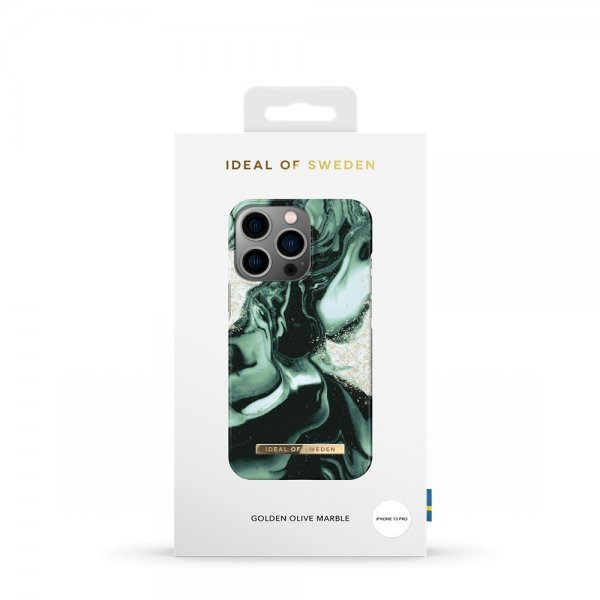Ideal of Sweden iPhone 13 Pro Cover Fashion Case Golden Olive Marble