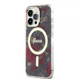 Guess iPhone 13 Pro Cover Flower MagSafe Kaki