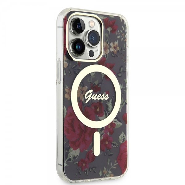 Guess iPhone 13 Pro Cover Flower MagSafe Kaki