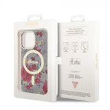 Guess iPhone 13 Pro Cover Flower MagSafe Kaki