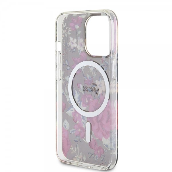 Guess iPhone 13 Pro Cover Flower MagSafe Kaki