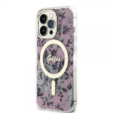 Guess iPhone 13 Pro Cover Flower MagSafe Rosa