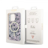 Guess iPhone 13 Pro Cover Flower MagSafe Rosa
