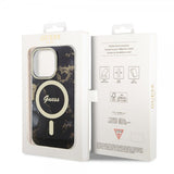 Guess iPhone 13 Pro Cover Golden Marble MagSafe Sort