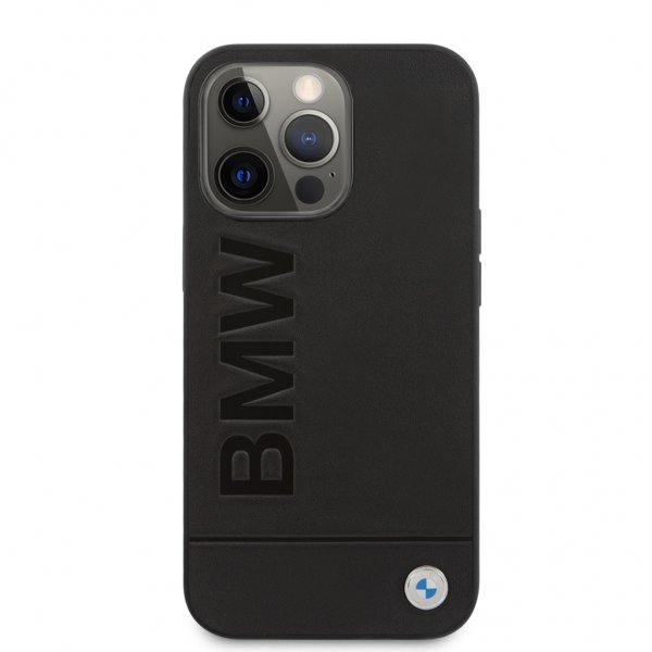BMW iPhone 13 Pro Cover Hot Stamp Metal Logo Sort