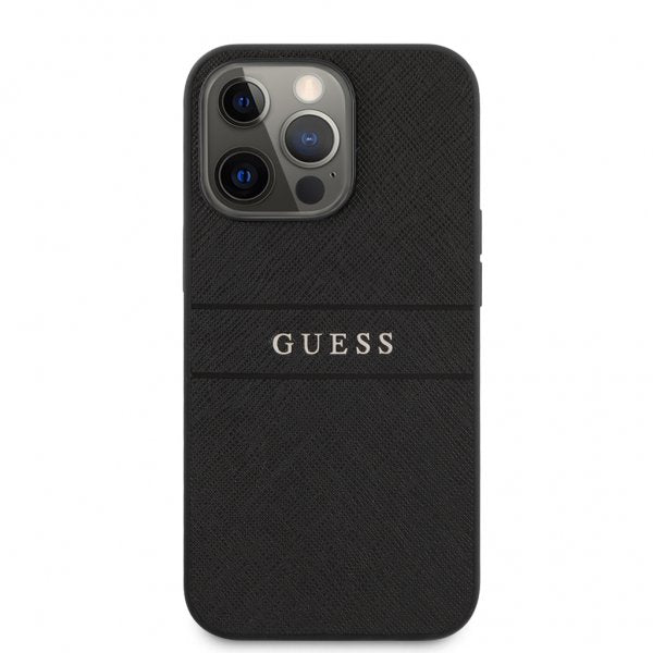 Guess iPhone 13 Pro Cover Hot Stamp Metal Logo Sort