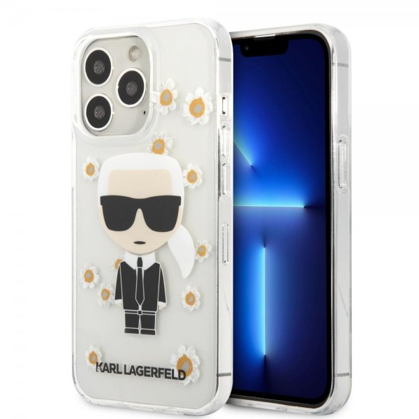 Karl Lagerfeld iPhone 13 Pro Cover Iconic Flower Transparent