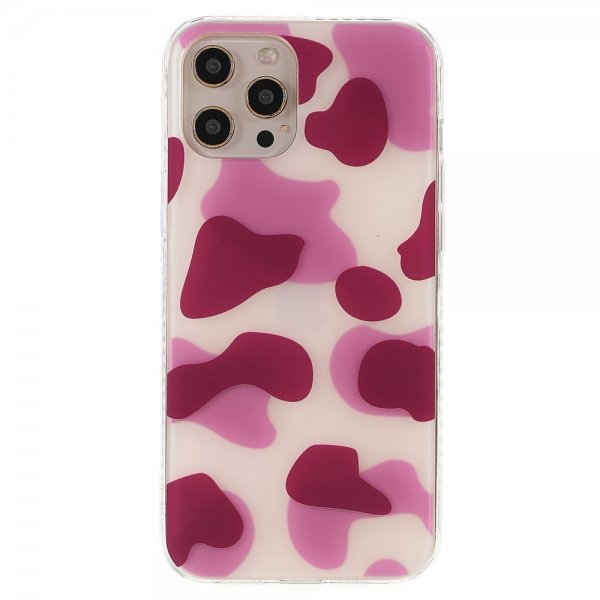 iPhone 13 Pro Cover Ko Mønster Lyserød Lyserød