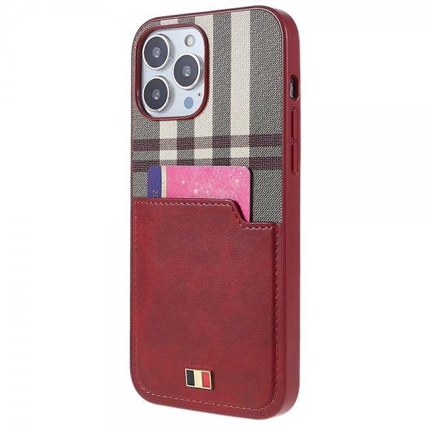 iPhone 13 Pro Cover Kortholder Vinrød