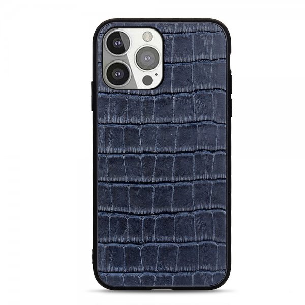 iPhone 13 Pro Cover Krokodillemønster Blå