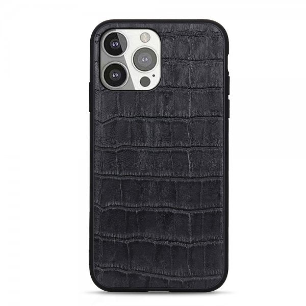 iPhone 13 Pro Cover Krokodillemønster Sort