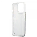 Guess iPhone 13 Pro Cover Liquid Glitter Flower Pattern Blå