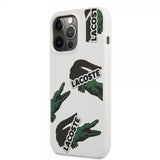 Lacoste iPhone 13 Pro Cover Liquid Silikone Allover Mønster Hvid