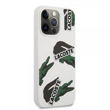 Lacoste iPhone 13 Pro Cover Liquid Silikone Allover Mønster Hvid