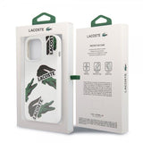 Lacoste iPhone 13 Pro Cover Liquid Silikone Allover Mønster Hvid