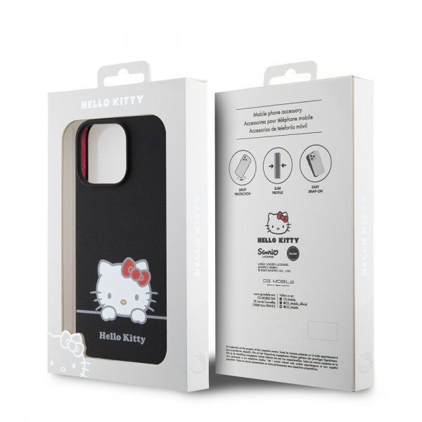 Hello Kitty iPhone 13 Pro Skal Liquid Silicone Sort