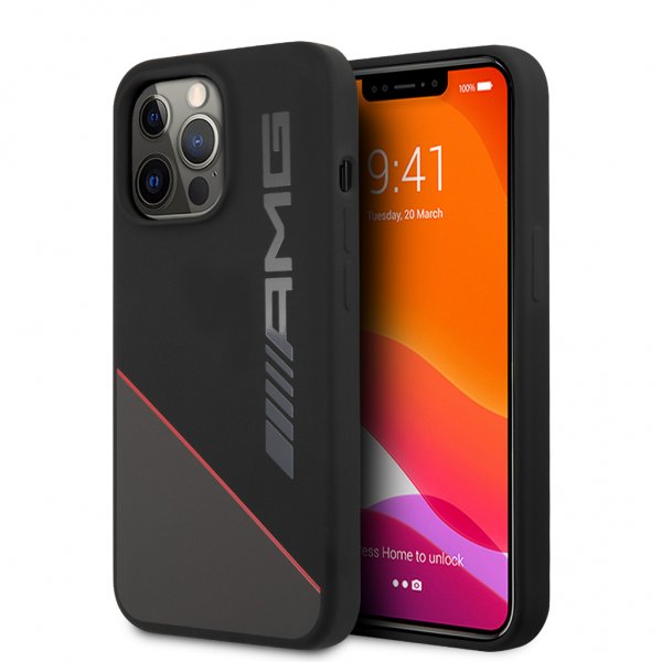 AMG iPhone 13 Pro Cover Liquid Silikone Two Tone Sort