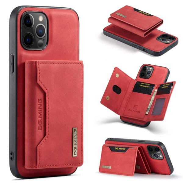 Dg.Ming iPhone 13 Pro Cover M2 Series Aftagelig Kortholder Rød
