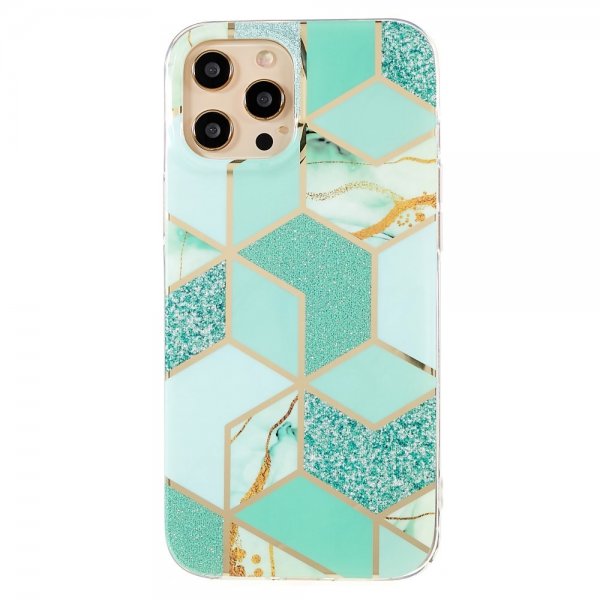 iPhone 13 Pro Cover Marmor Mønster Grøn