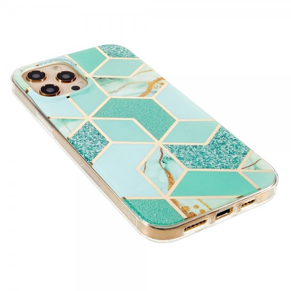 iPhone 13 Pro Cover Marmor Mønster Grøn
