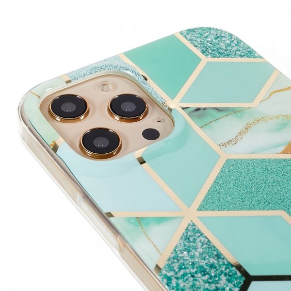 iPhone 13 Pro Cover Marmor Mønster Grøn