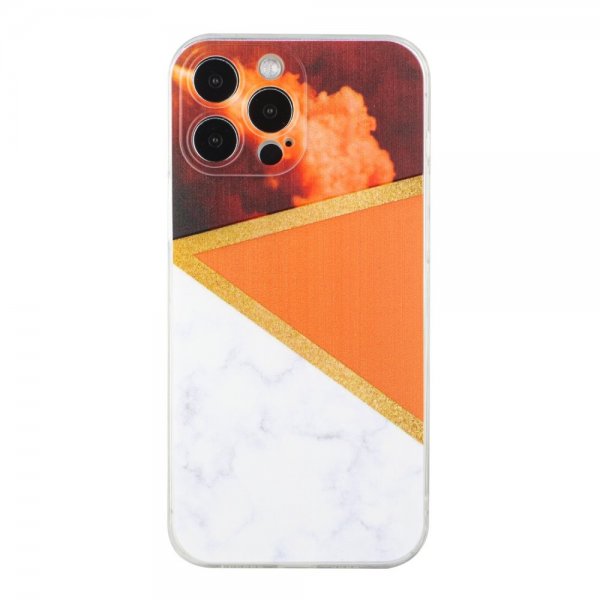 iPhone 13 Pro Cover Marmormønster Orange