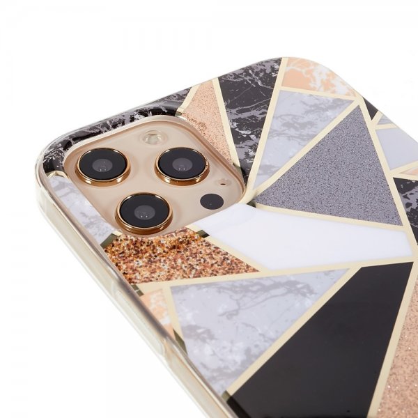iPhone 13 Pro Cover Marmor Mønster Sort Hvid