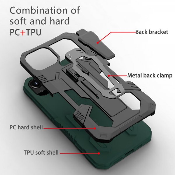 iPhone 13 Pro Cover med Bælteclips Grøn