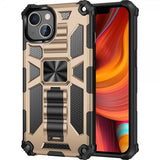 iPhone 13 Pro Cover med Metalplade Standerfunktion Guld
