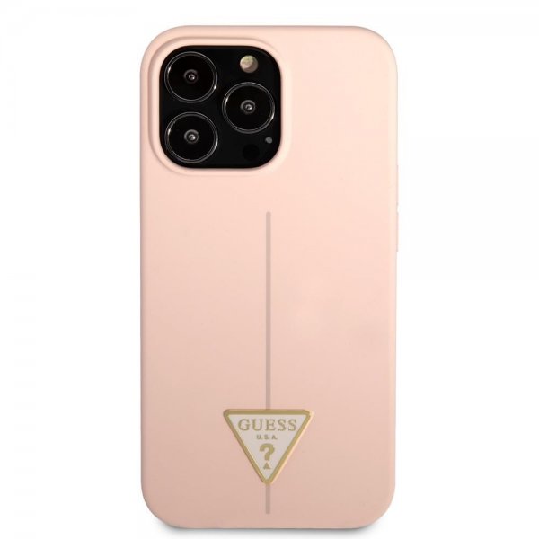 Guess iPhone 13 Pro Cover Metal Triangle Rosa