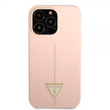 Guess iPhone 13 Pro Cover Metal Triangle Rosa