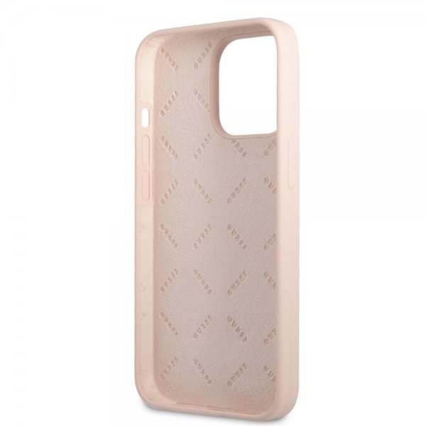 Guess iPhone 13 Pro Cover Metal Triangle Rosa