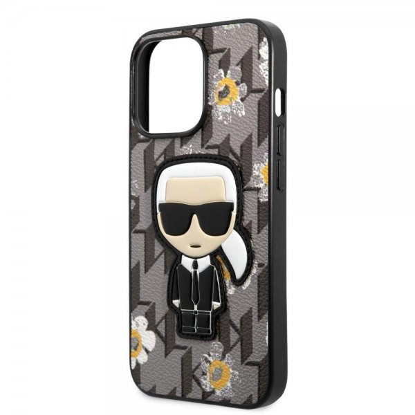 Karl Lagerfeld iPhone 13 Pro Cover Monogram Iconic Patch Grå