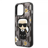 Karl Lagerfeld iPhone 13 Pro Cover Monogram Iconic Patch Grå