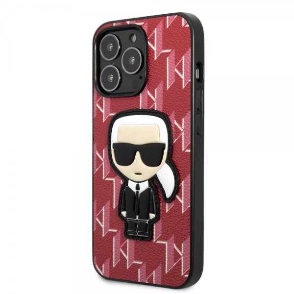Karl Lagerfeld iPhone 13 Pro Cover Monogram Iconic Patch Rød