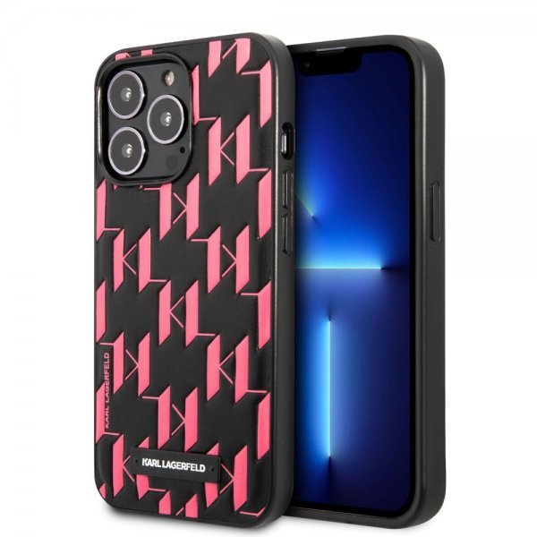 Karl Lagerfeld iPhone 13 Pro Cover Monogram Pattern Rosa