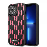 Karl Lagerfeld iPhone 13 Pro Cover Monogram Pattern Rosa