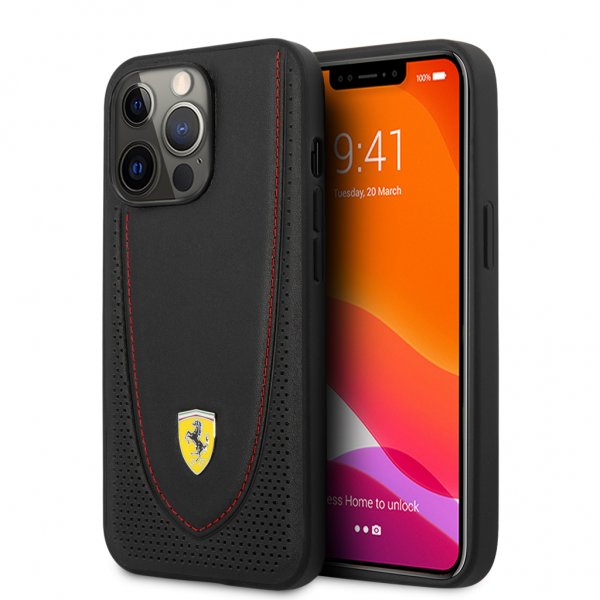 Ferrari iPhone 13 Pro Cover Perforeret Sort