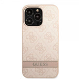 Guess iPhone 13 Pro Cover Printed Stripe Bottom Rosa