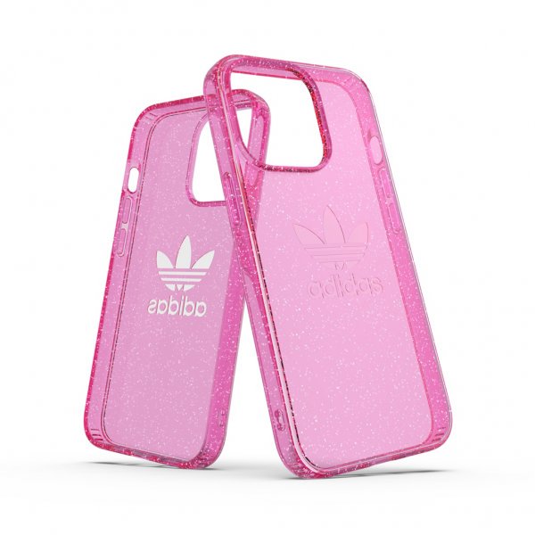 Adidas iPhone 13 Pro Cover Protective Clear Case Glitter Rosa
