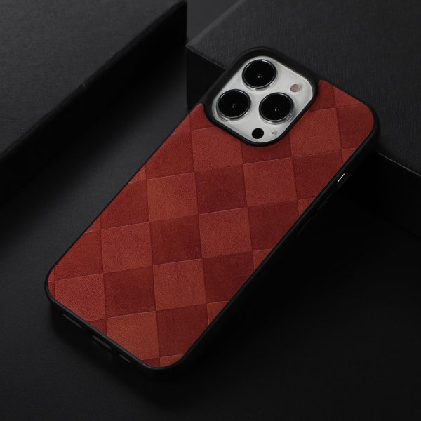 iPhone 13 Pro Cover Gittermønster Brun