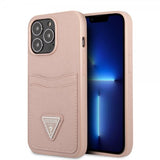 Guess iPhone 13 Pro Saffiano Double Cardslot Rosaguld
