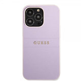 Guess iPhone 13 Pro Cover Saffiano Metal Logo Lilla
