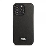 Karl Lagerfeld iPhone 13 Pro Cover Saffiano Metal Plaque Sort